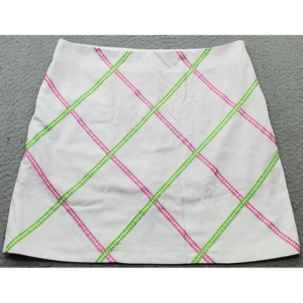 Greg Norman Golf Skort Womens 8 Multi Diagonal Plaid Athletic Performance